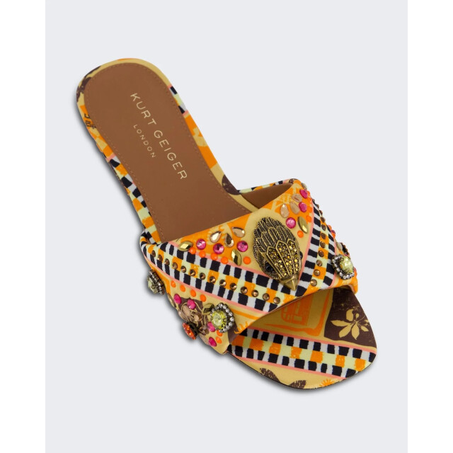 Kurt Geiger Dames kensington flat sandal 8496194609-Mustard large
