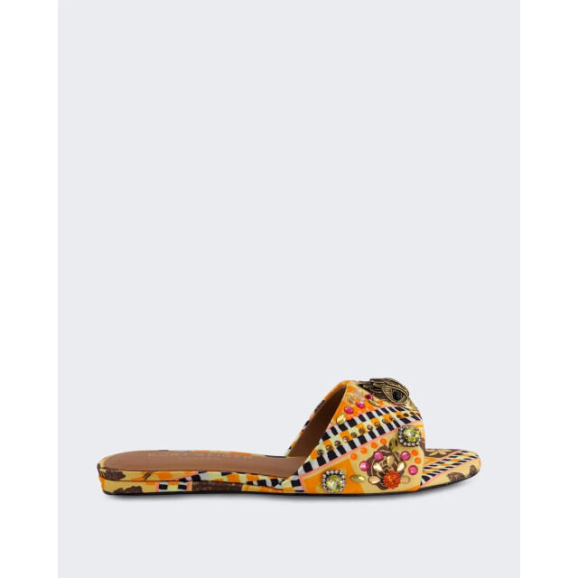 Kurt Geiger Dames kensington flat sandal 8496194609-Mustard large