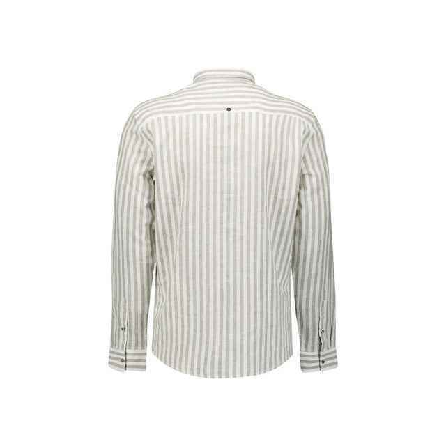 No Excess Shirt vertical big stripe with linen zand dessin 5309.06.0020 large