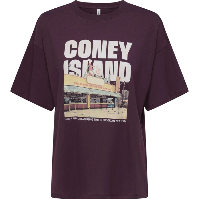 Only Onlmila s/s print box jrs grape wine/mila cone 15372177-275877003 large