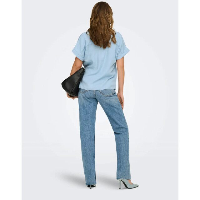 Only Onlcharis life cap sleeve shirt wvn cc light blue 15363976-177934 large