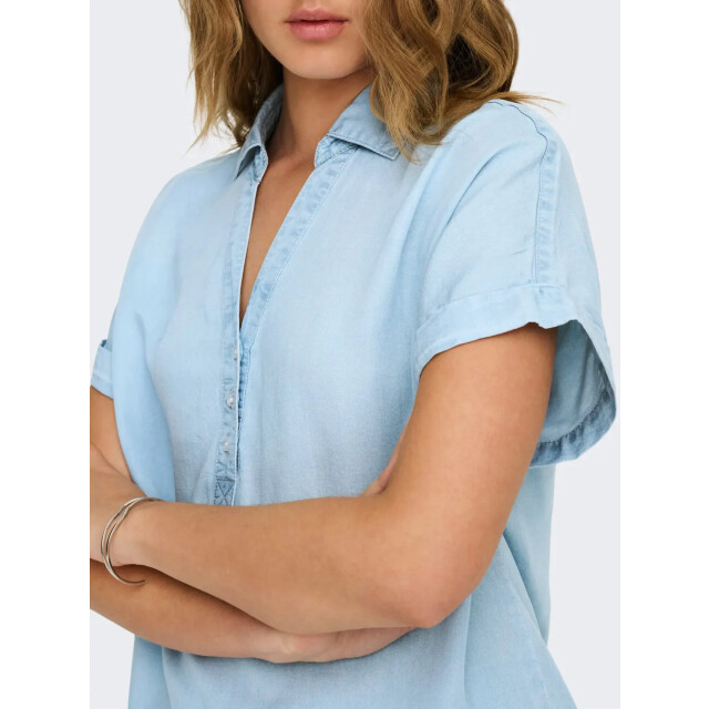 Only Onlcharis life cap sleeve shirt wvn cc light blue 15363976-177934 large