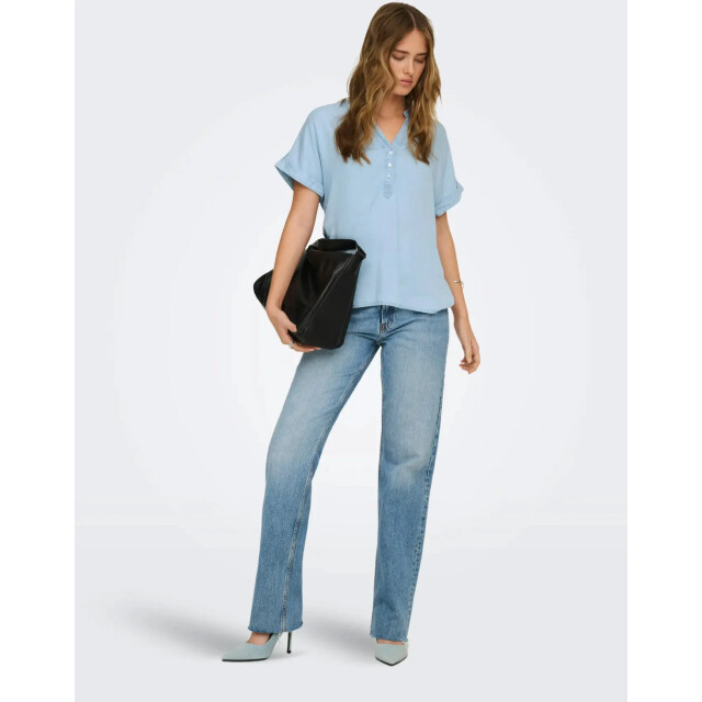 Only Onlcharis life cap sleeve shirt wvn cc light blue 15363976-177934 large