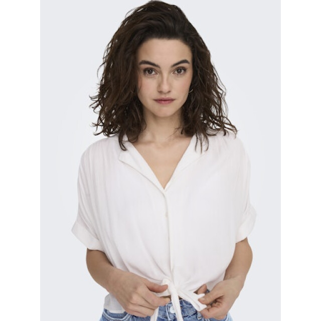 Only onlpaula life s/s tie shirt wvn noo 15281497 white 06613.100.0286 large