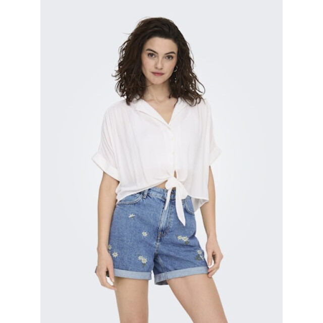 Only onlpaula life s/s tie shirt wvn noo 15281497 white 06613.100.0286 large