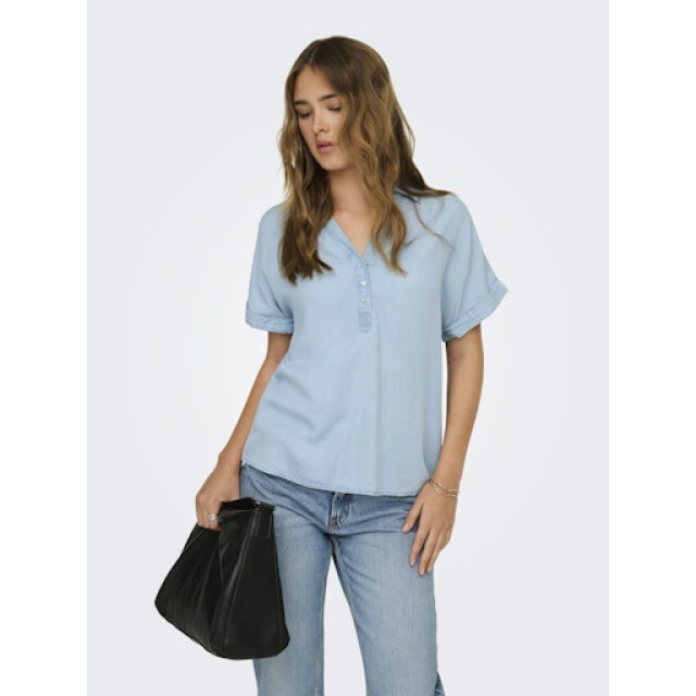 Only onlcharis life cap sleeve shirt wv 15363976 light blue denim 06613.210.0058 large