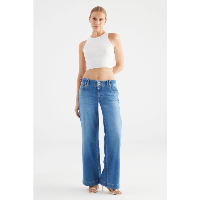 Cup of Joe Carlotta wide leg jeans medium blue COJ Carlotta MediumBlue large