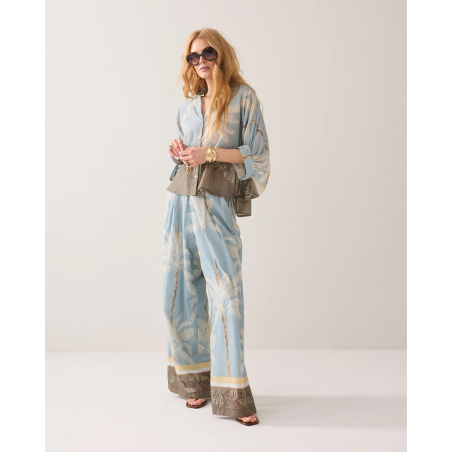 Summum 4s2993-12451 431 trousers palmtree print single border glacierblue 4s2993-12451 431 large