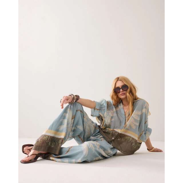 Summum 4s2993-12451 431 trousers palmtree print single border glacierblue 4s2993-12451 431 large