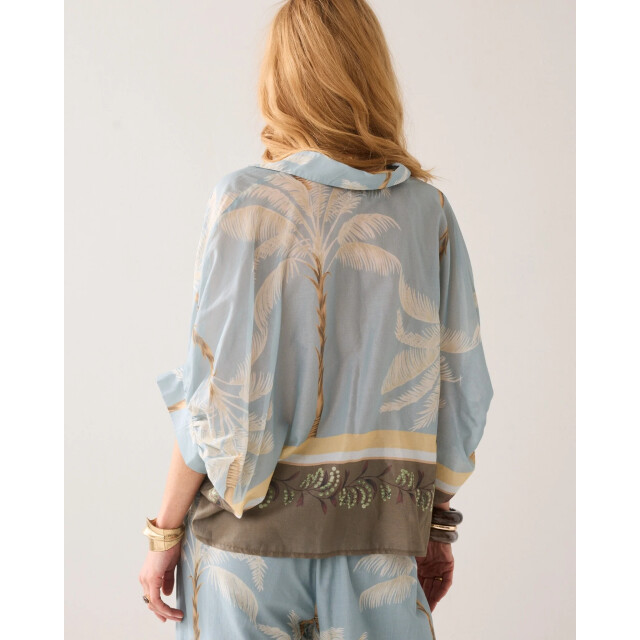 Summum 4s2993-12451 431 trousers palmtree print single border glacierblue 4s2993-12451 431 large