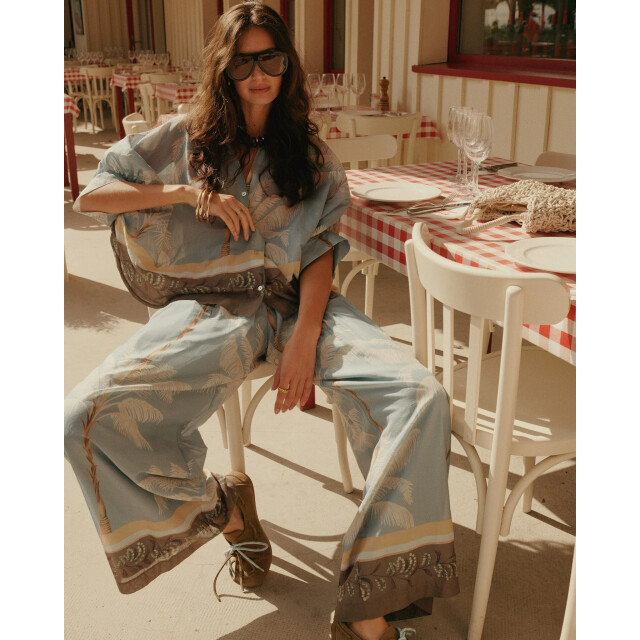 Summum 4s2993-12451 431 trousers palmtree print single border glacierblue 4s2993-12451 431 large