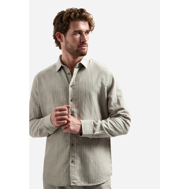 No Excess Shirt vertical small stripe with li taupe 31470227SN-044 large