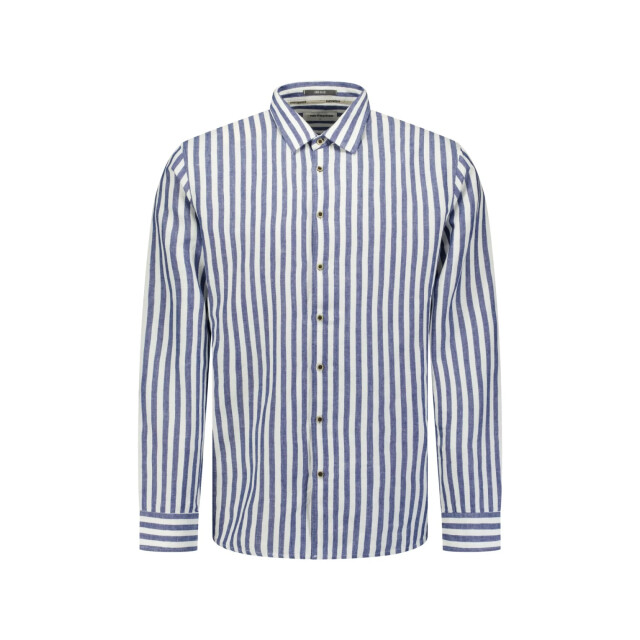 No Excess Shirt vertical big stripe with line indigo blue 31470224-136 large