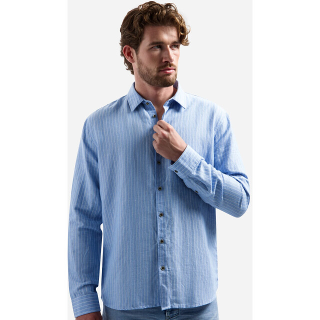 No Excess Shirt vertical small stripe with li blue 31470227SN-030 large