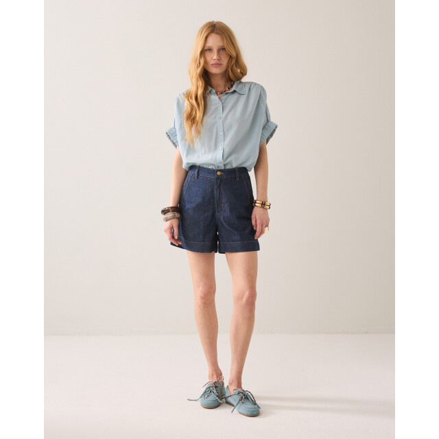 Summum blouse short sleeves viscose cotton 2s3484-12370 431 glacier blue 06613.240.0015 large