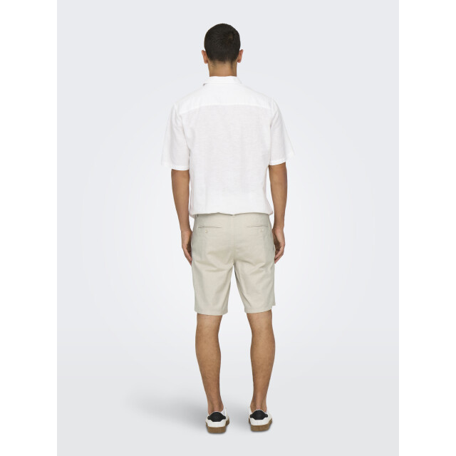 Only & Sons onsmark 0011 cotton linen shorts no 22024940 silver lining 05414.915.0117 large