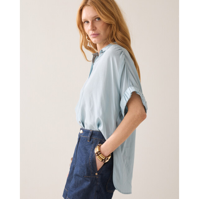 Summum blouse short sleeves viscose cotton 2s3484-12370 431 glacier blue 06613.240.0015 large