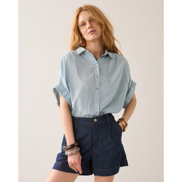 Summum blouse short sleeves viscose cotton 2s3484-12370 431 glacier blue 06613.240.0015 large