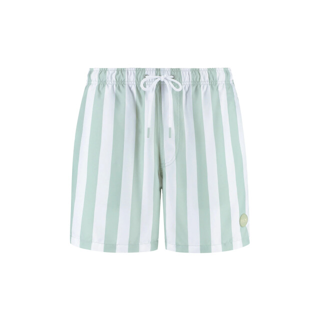 Shiwi Heren zwemshort broad stripe lichtgroen/wit 1441100200-7810 large