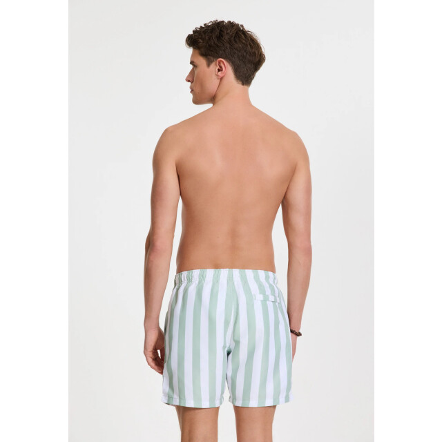 Shiwi Heren zwemshort broad stripe lichtgroen/wit 1441100200-7810 large
