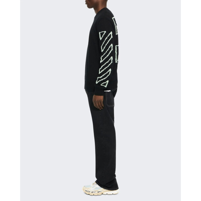 Off White Heren diag outline knit crewneck 44MHE087S26K001-001 large