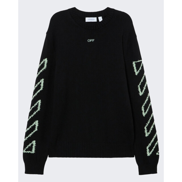 Off White Heren diag outline knit crewneck 44MHE087S26K001-001 large