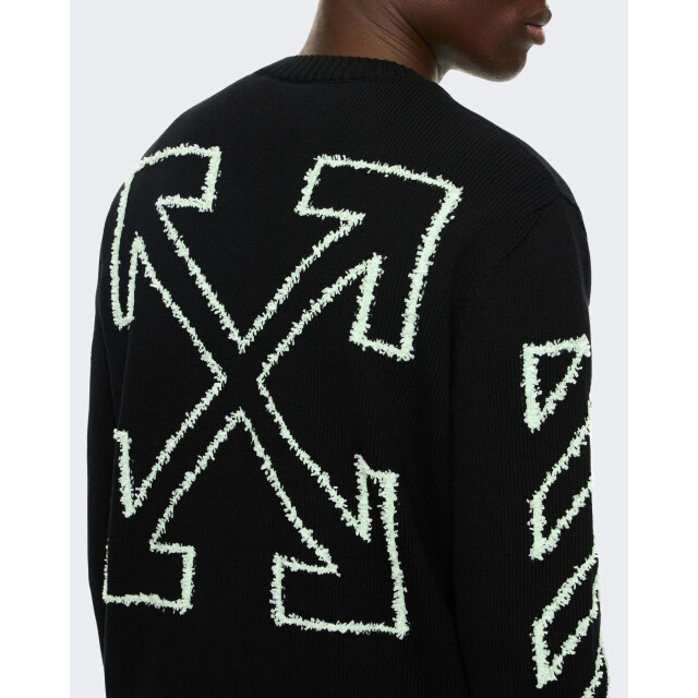 Off White Heren diag outline knit crewneck 44MHE087S26K001-001 large