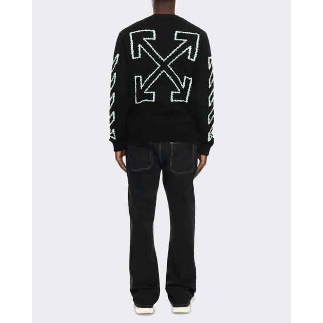 Off White Heren diag outline knit crewneck 44MHE087S26K001-001 large