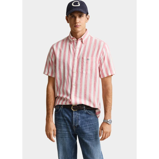 Gant Overhemd korte mouw heren gestreept overoverhemd met ko 3260020/622 205877 large