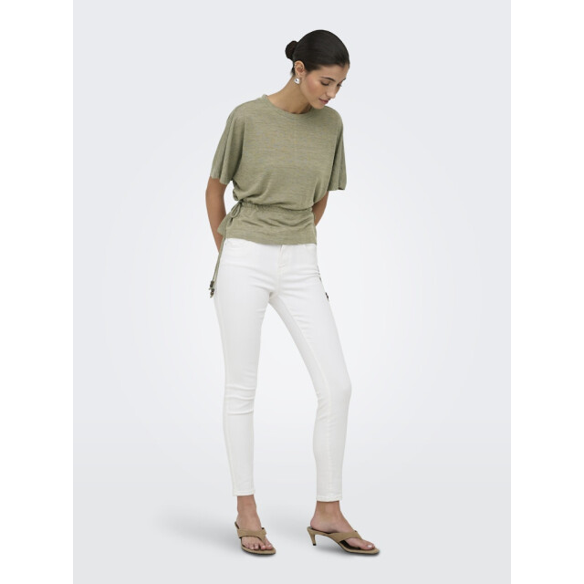 Only Onlpearl ss elastic waist top jrs army 4382.26.0017 large