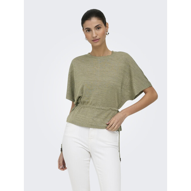 Only Onlpearl ss elastic waist top jrs army 4382.26.0017 large