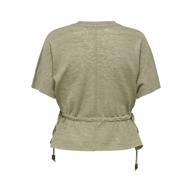 Only Onlpearl ss elastic waist top jrs army 4382.26.0017 large