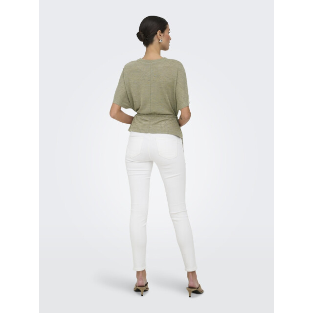 Only Onlpearl ss elastic waist top jrs army 4382.26.0017 large