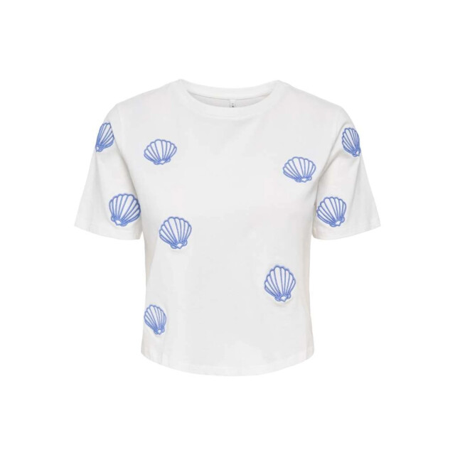 Only Onlmarisse s/s emb top box jrs cloud dancer/shell 15372099-177922002 large