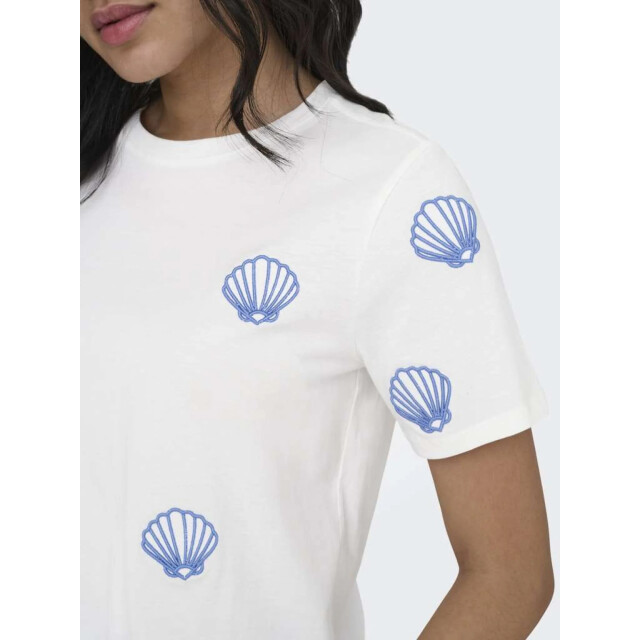 Only Onlmarisse s/s emb top box jrs cloud dancer/shell 15372099-177922002 large