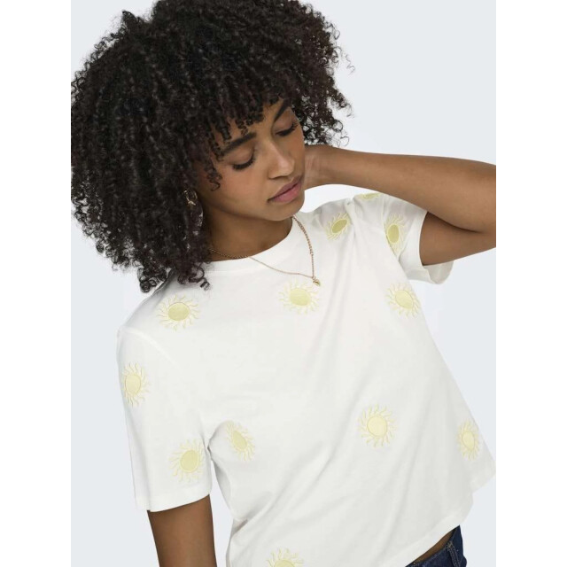 Only Onlmarisse s/s emb top box jrs cloud dancer/sun em 15372099-177922003 large