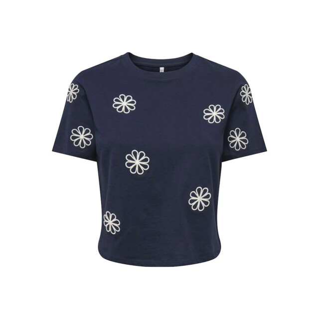 Only Onlmarisse s/s emb top box jrs navy blazer/flower 15372099-186699001 large