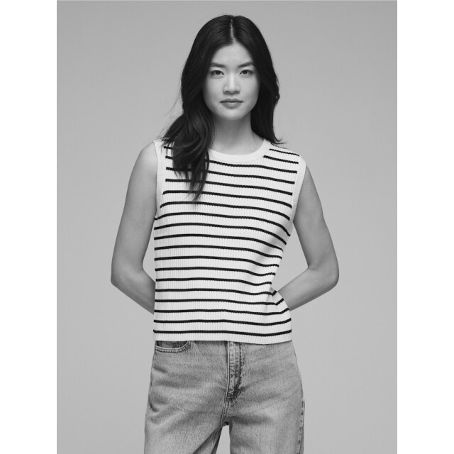 Vila Vimalu rib sl o-neck knit top ecru dessin 4381.08.0016 large