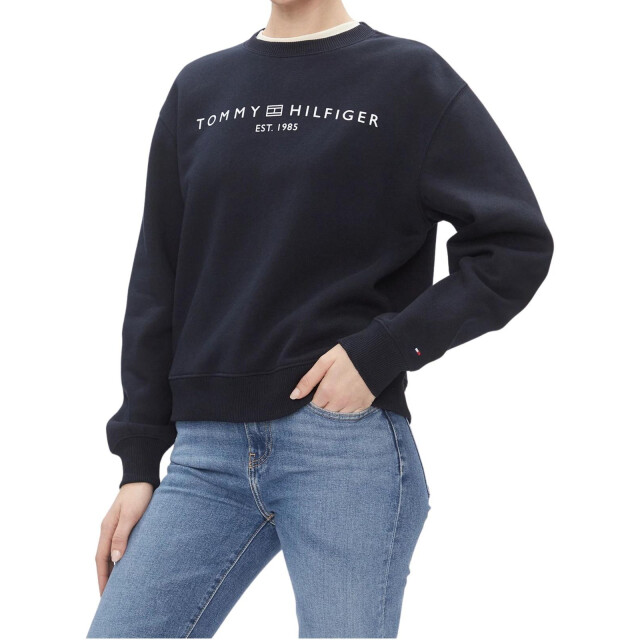 Tommy Hilfiger Dames logo katoenmix regular sweatshirt UTNA366_navyblue large