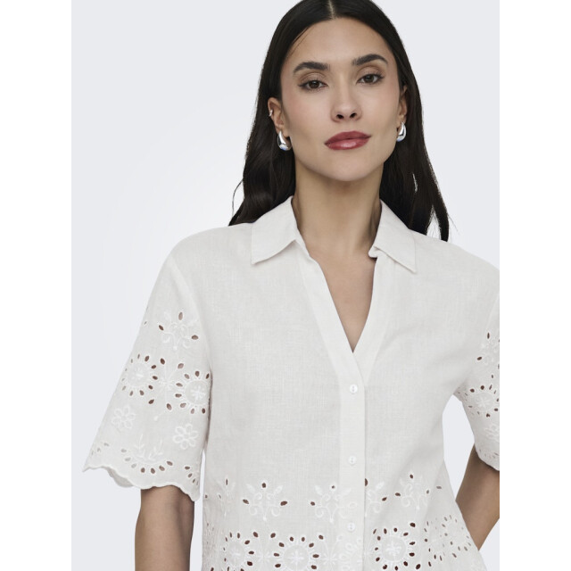 Jacqueline de Yong Jdymarina 24 embroidery shirt wvn off-white 4309.02.0041 large