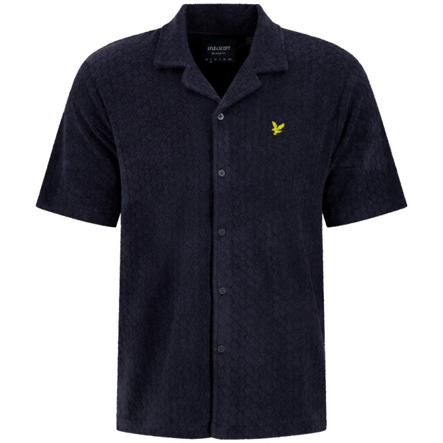 Lyle and Scott Honeycomb toweling shirt navy 5319.37.0005 large