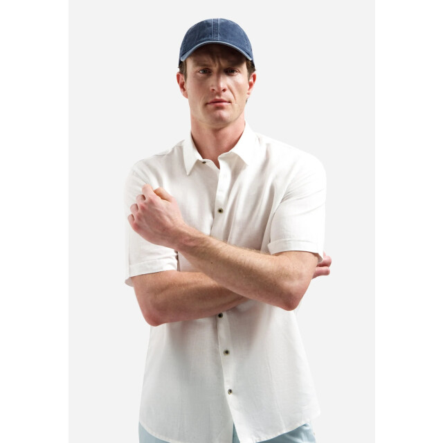 No Excess Shirt short sleeve h linen white 31480321SN-010 large