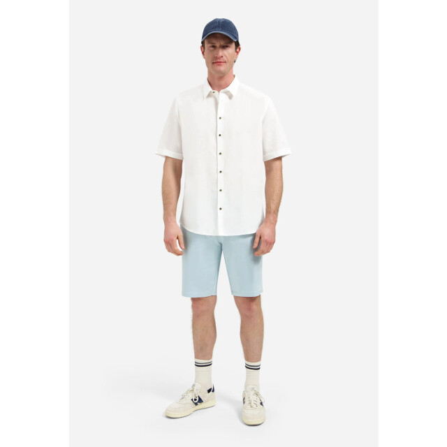 No Excess Shirt short sleeve h linen white 31480321SN-010 large