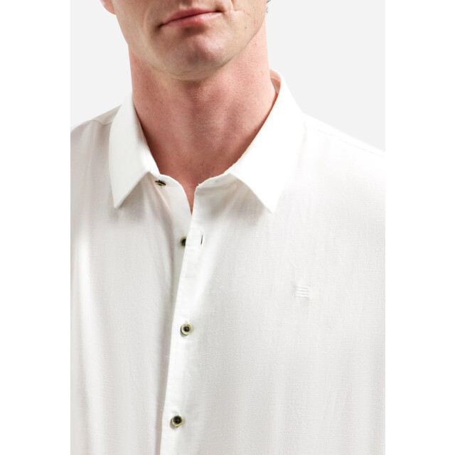 No Excess Shirt short sleeve h linen white 31480321SN-010 large