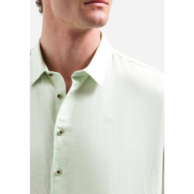 No Excess Shirt short sleeve with linen seagreen 31480321SN-057 large