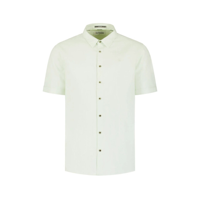 No Excess Shirt short sleeve with linen seagreen 31480321SN-057 large