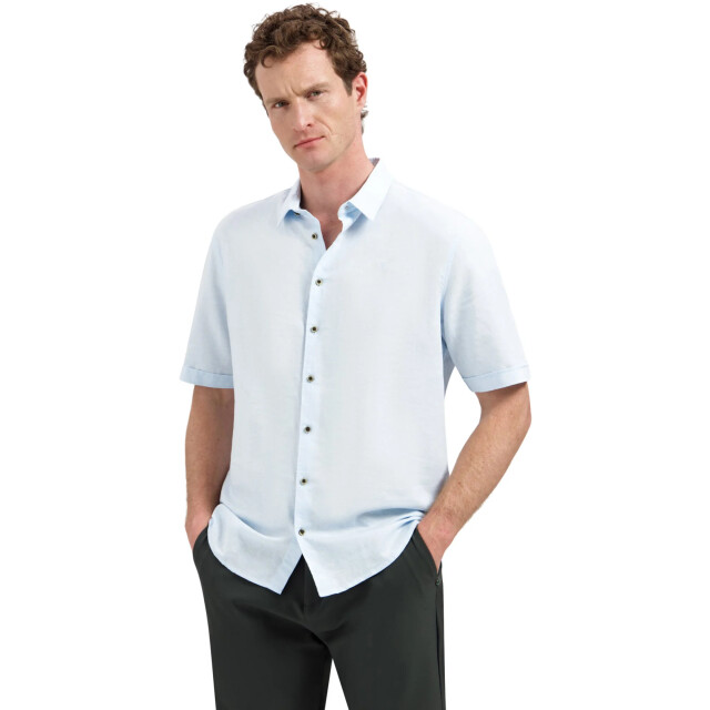 No Excess Shirt short sleeve with linen sky 31480321SN-134 large