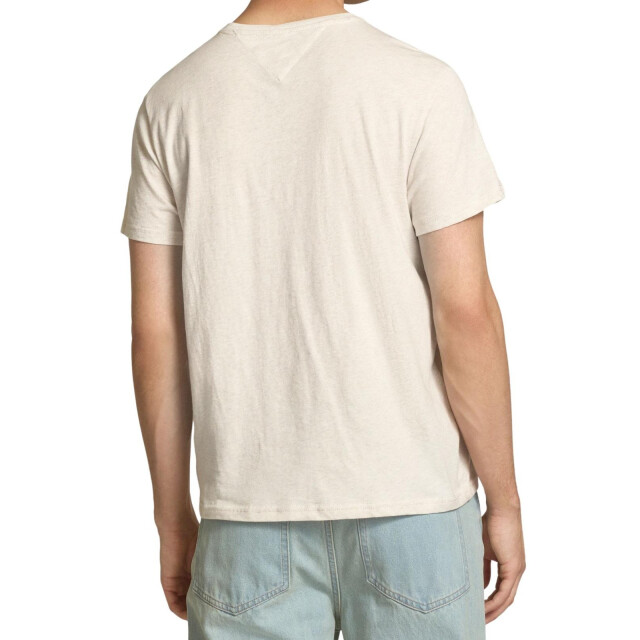 Tommy Hilfiger Effen t-shirt heren (5-pack) UTNA1168_ecru large