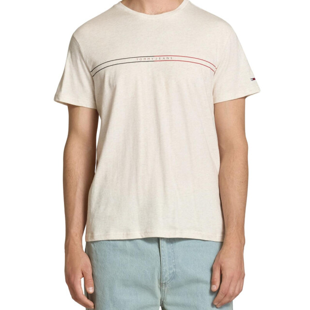 Tommy Hilfiger Effen t-shirt heren (5-pack) UTNA1168_ecru large