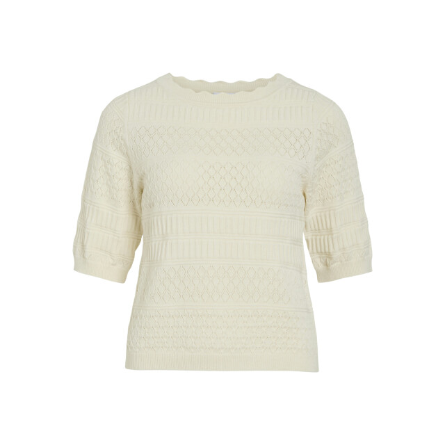 Vila Vimilos s/s o-neck pointelle top - 14114746 large